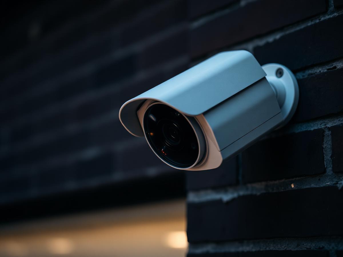 Professional CCTV camera installed on a wall